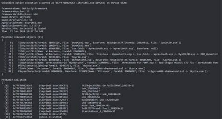 Are there crash logs for Skyrim?