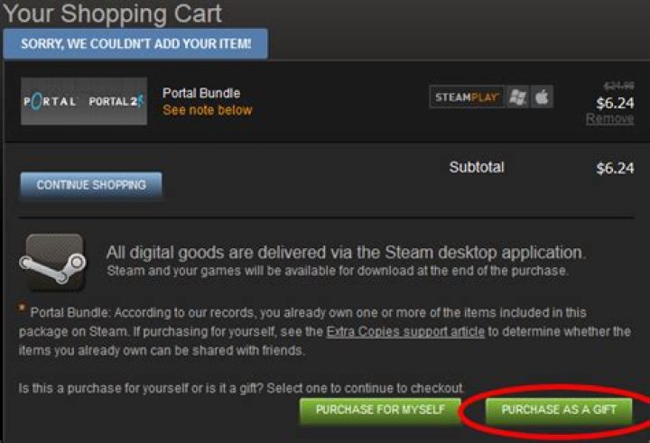 Can I purchase a game bundle as a gift even though I have already purchased it?