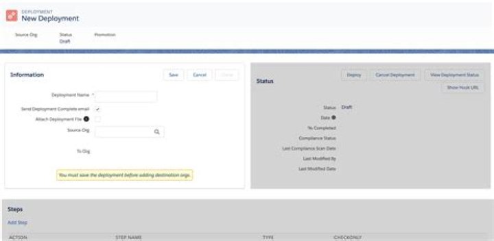 deployment screen