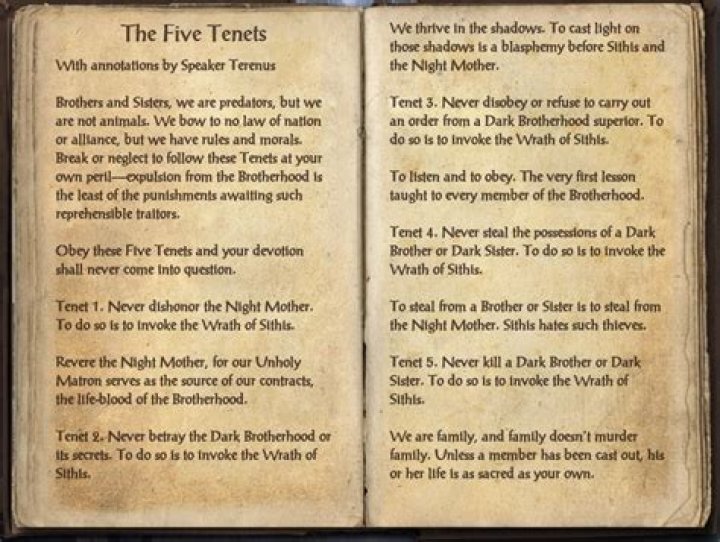 Finding 'The Five Tenets' Dark Brotherhood book?