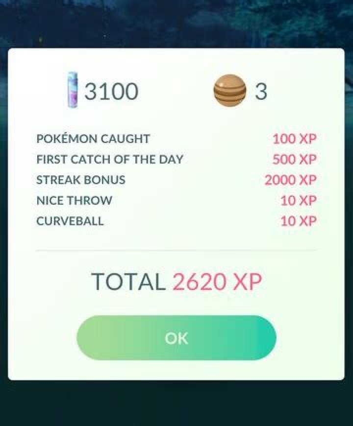 First catch of the day and streak bonuses