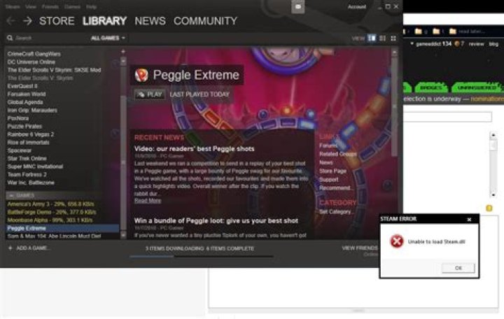 Getting "Unable to load Steam.dll" when trying to load Peggle Extreme