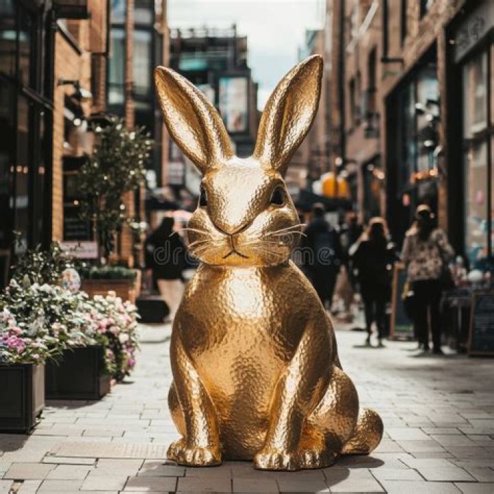 golden bunny statue