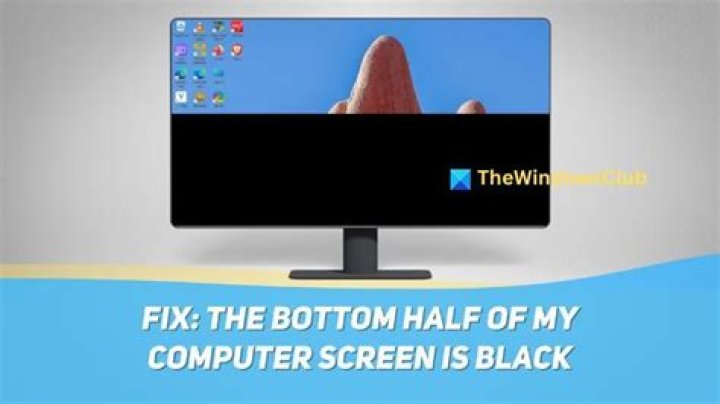 half of the screen is in black