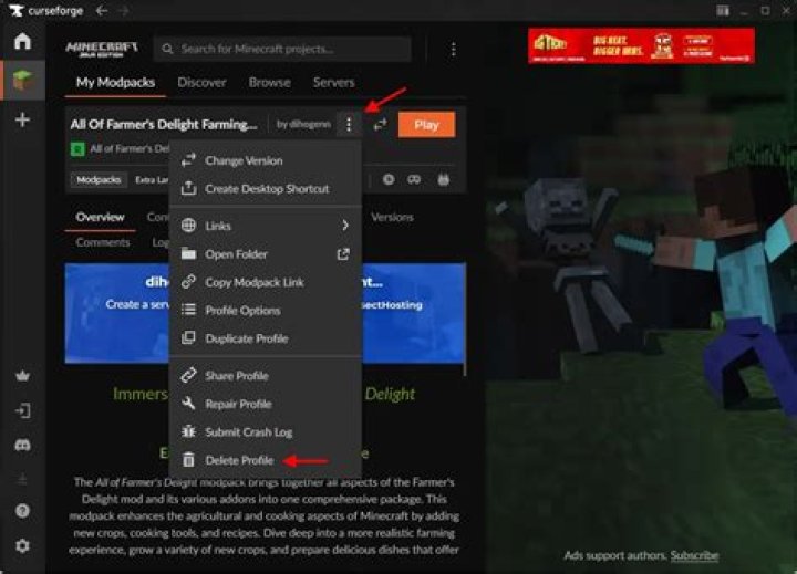 How can I delete Minecraft Forge?