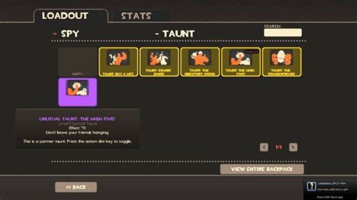 How can I make the "High Five!" taunt togglable?