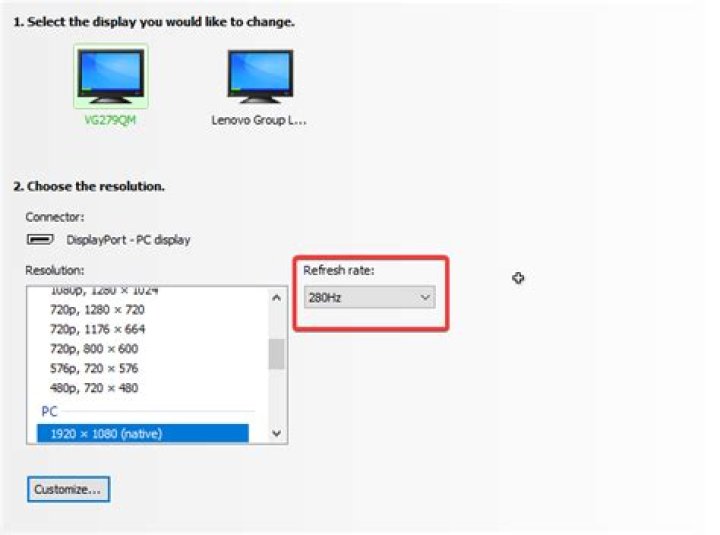 How can I set the resolution and refresh rate when the game starts?
