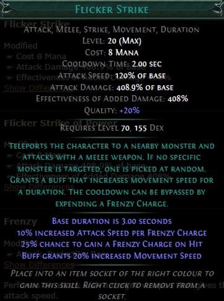 How do I sustain Frenzy Charges for Flicker Strike?