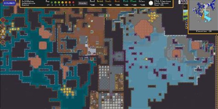 How many square miles or square meters is the dwarf fortress map?
