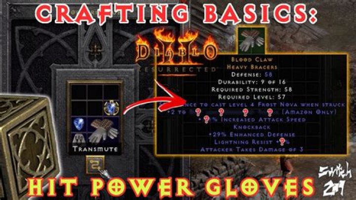 How to craft blood and hitpower gloves efficiently in Diablo II?