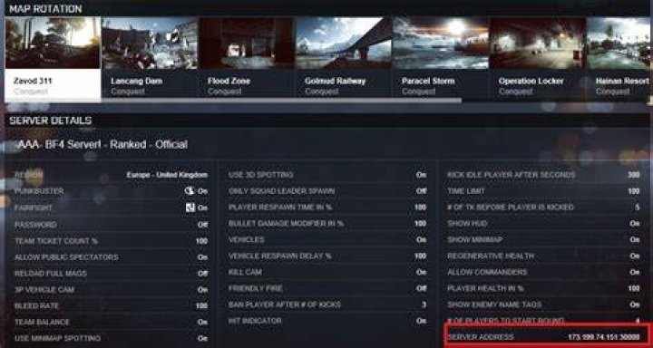 How to see server's IP address in battlelog?