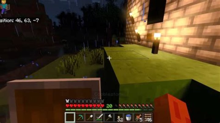 In-game screen with coords