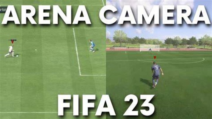 Is it possible to change the camera view in the FIFA 12 practice arena?
