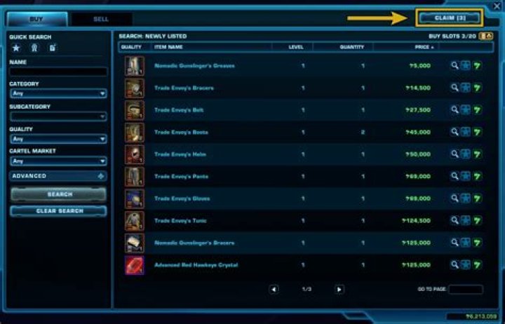 Is the GTN the only way to get older pack items in SWTOR?