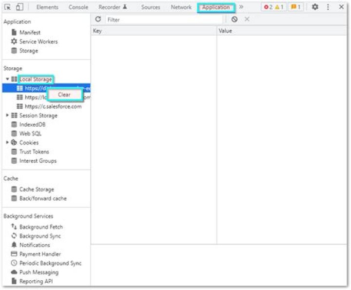 Local Storage display on chrome dev tools