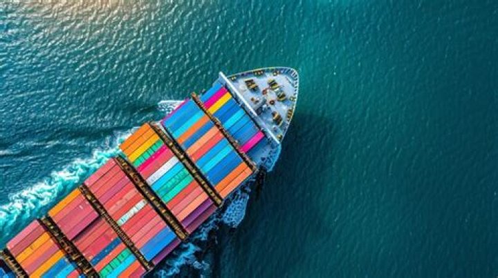 Multi-colored ship