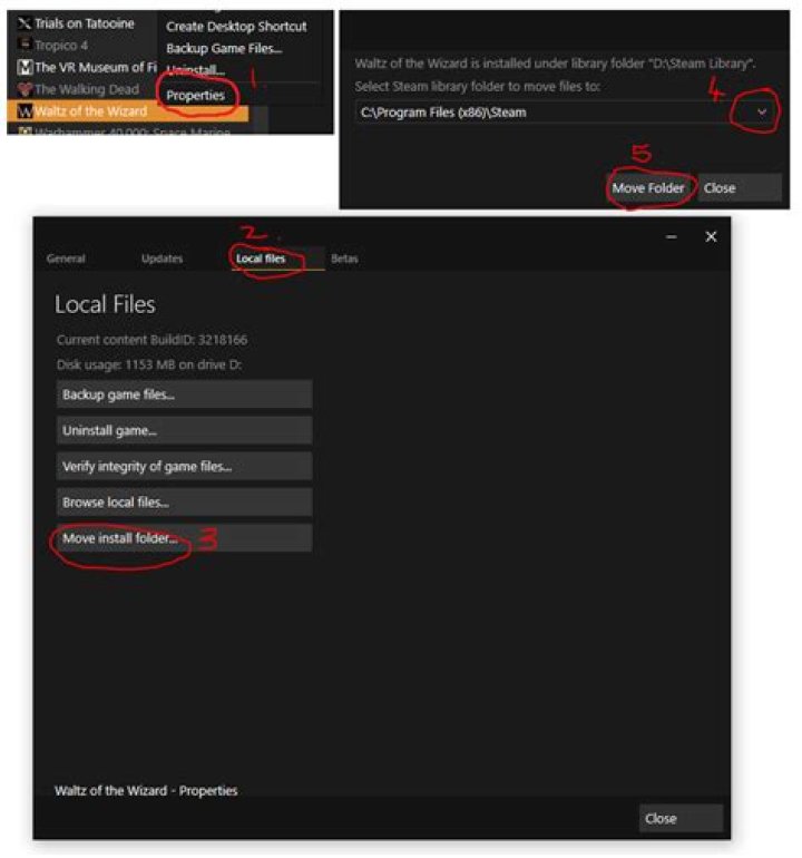 Navigating the dialogs as described
