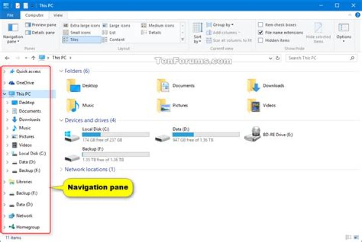 Navigation Pane