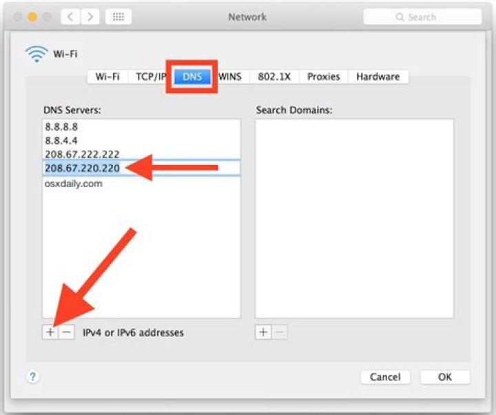 Network Preferences tab