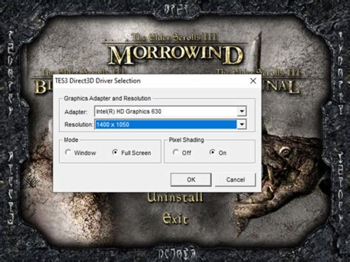 (Permanently) changing resolution in Elder Scrolls III: Morrowind