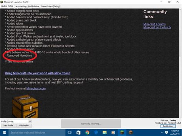Removed Herobrine