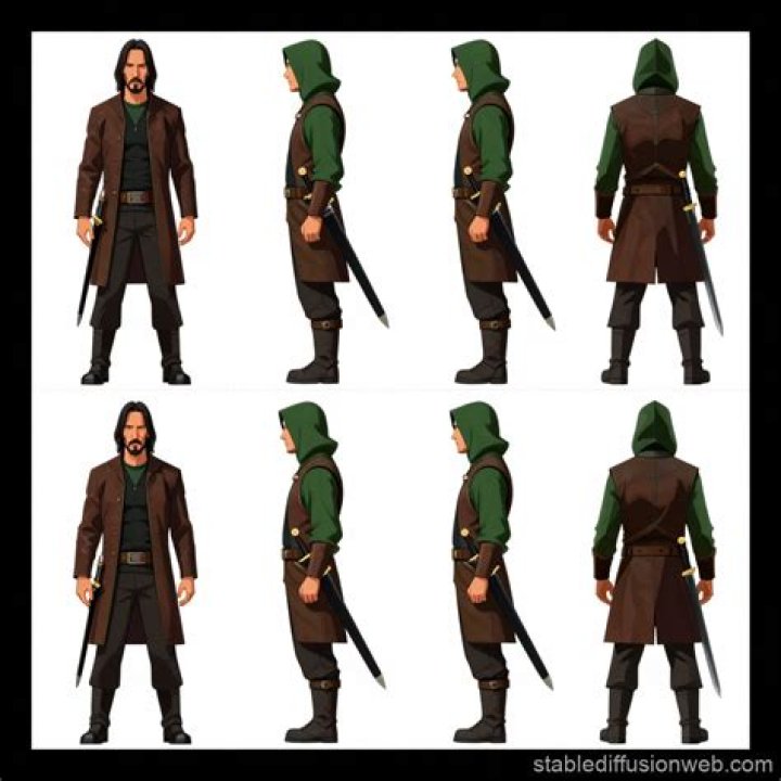 Same character equipped with different armor