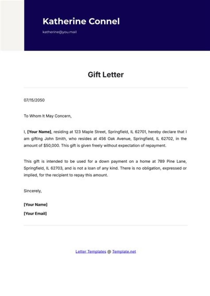 Sample gift send page