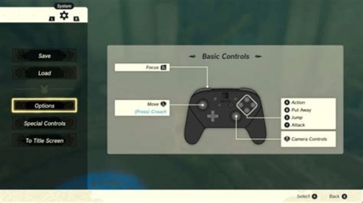 screenshot of controls