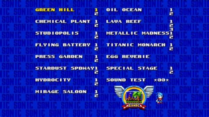 Sonic Mania Level Select