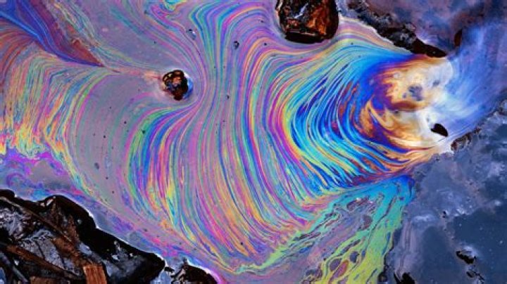 The dark water is oil.
