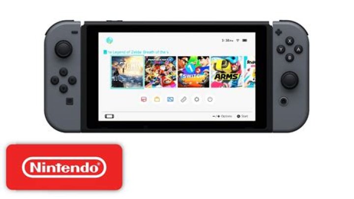 The Nintendo Switch home menu