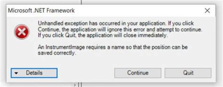 Unhandled Exception error