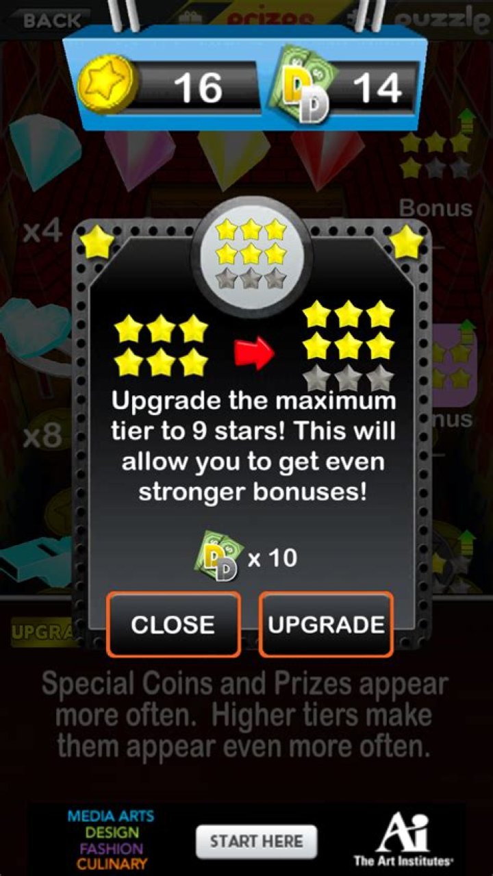What's the top prize tier in Coin Dozer?