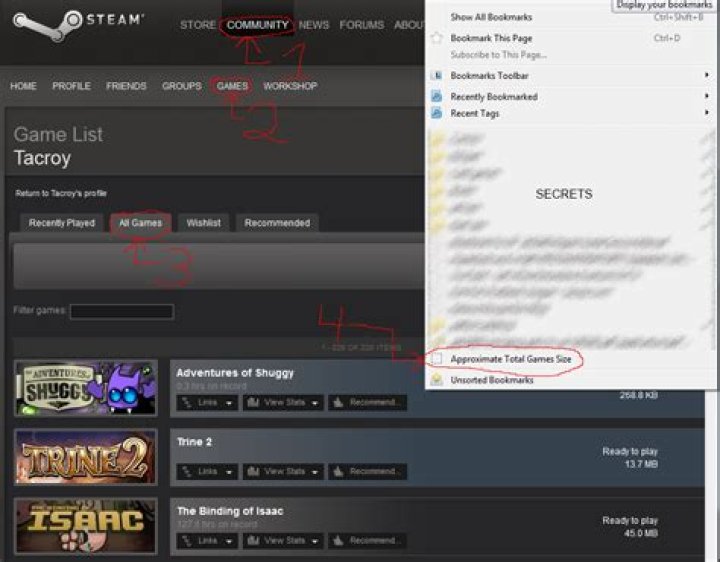 What's the total size of all games I have on Steam?