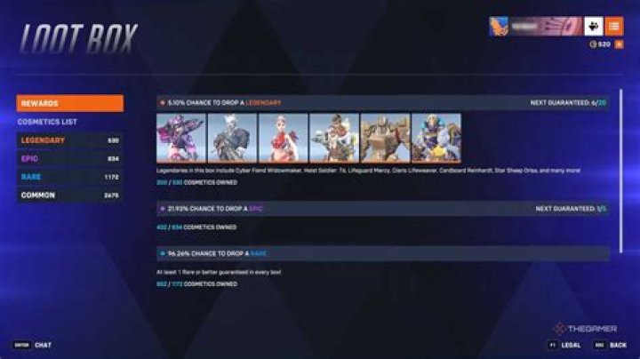 What are the drop rates for the different rarities in Loot Boxes?
