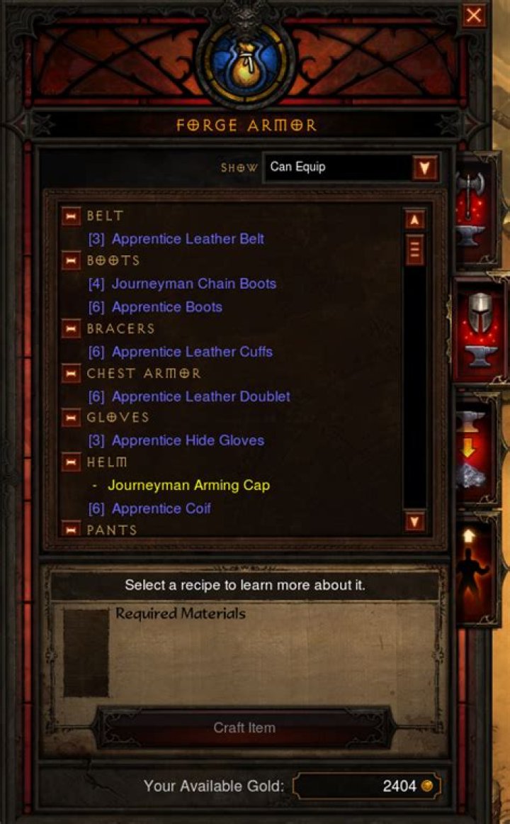 What are the numbers next to the items when forging in Diablo 3?
