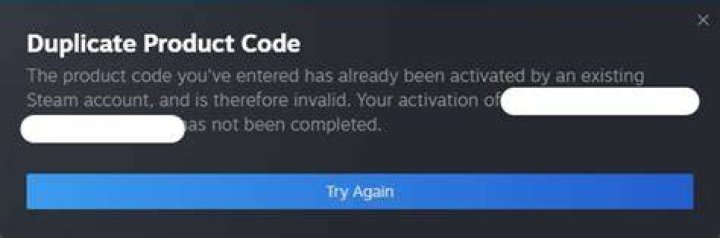 What can I do because of 'Duplicate Product Code' on Steam?