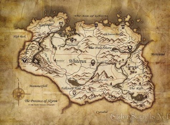 What do the red x's on the physical map represent?
