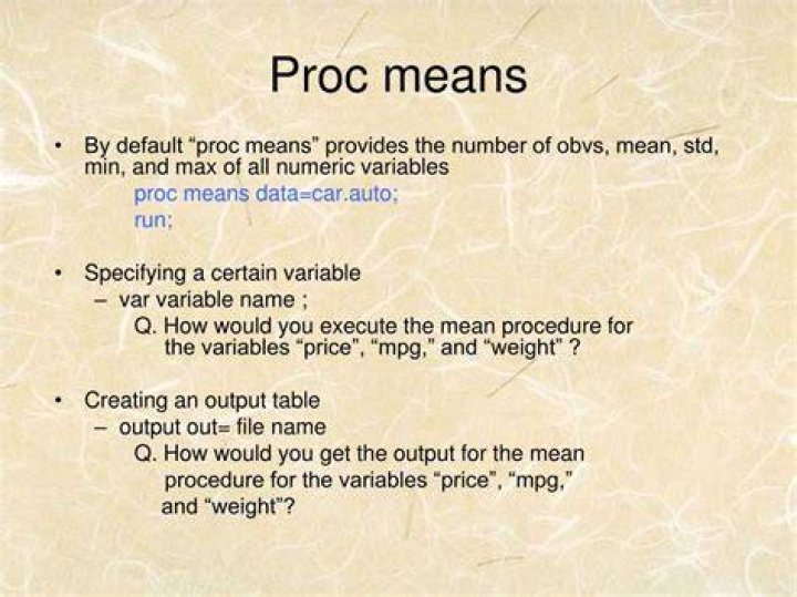 What does PROC mean?