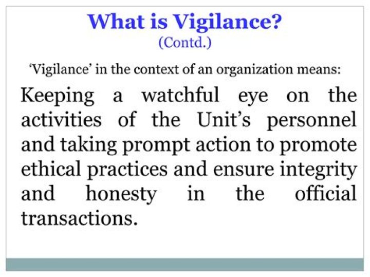 What does vigilance do?