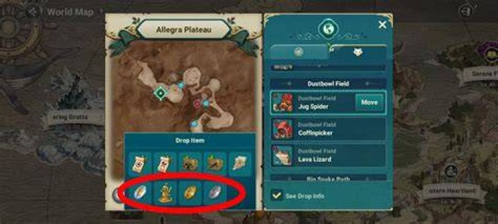 Where can I find "drops" in Ni No Kuni?