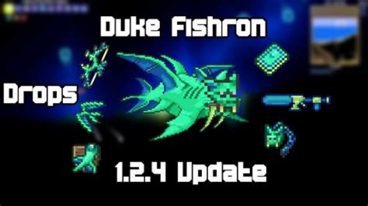 Which update for terraria was Duke Fishron introduced?