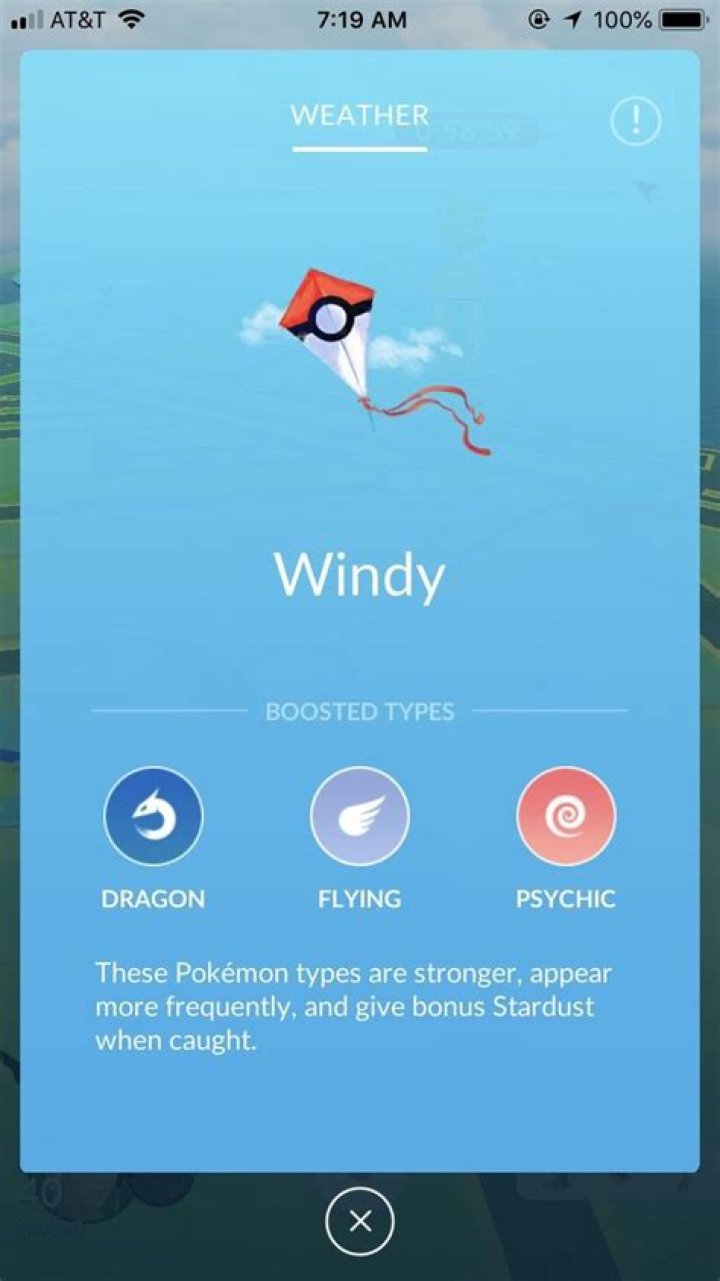 Windy weather in Pokemon Go