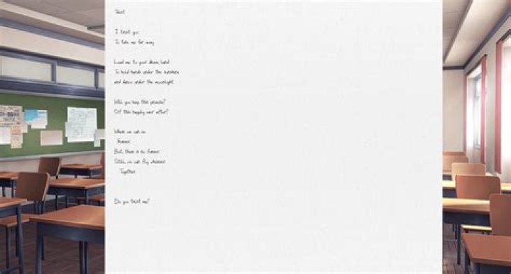 Writing Monika poems in Doki Doki Literature Club?